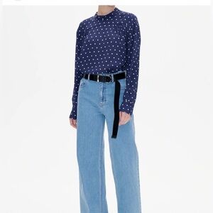 NWT Baum und pferdgarten polka dot Blouse with White Dots